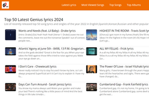 Top and fully free lyrics website in 2024